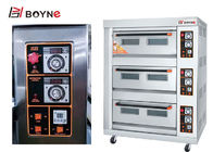 Commercial Durable Stainless Steel Gas Oven Three Deck Six Trays Bread Oven For Cake Shop