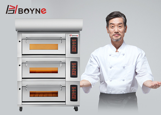 4 Deck 8 Trays Bakery Deck Oven 22.2kw Electric Bread Oven