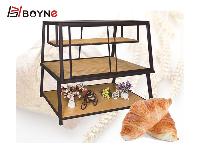 Custom Size Canteen Cake Display Case Island Bread Display Showcase